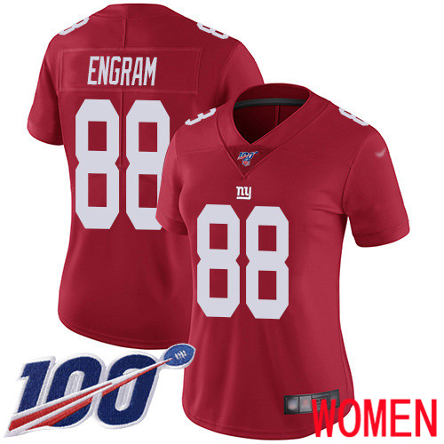Women New York Giants #88 Evan Engram Red Limited Red Inverted Legend 100th Season Football NFL Jersey->women nfl jersey->Women Jersey
